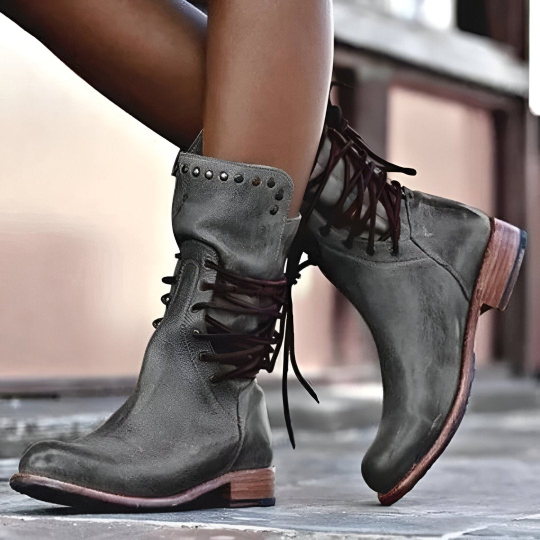 Annia | Leather Boots with Laces