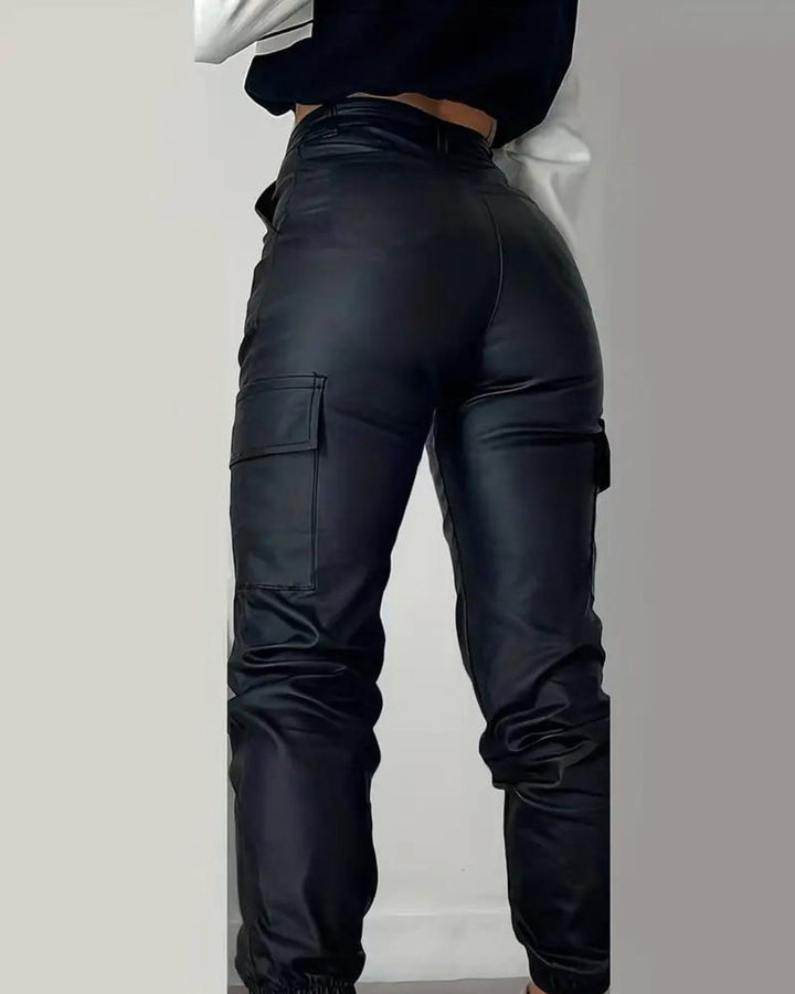 Lisa | Cargo Leather Pants - MORI