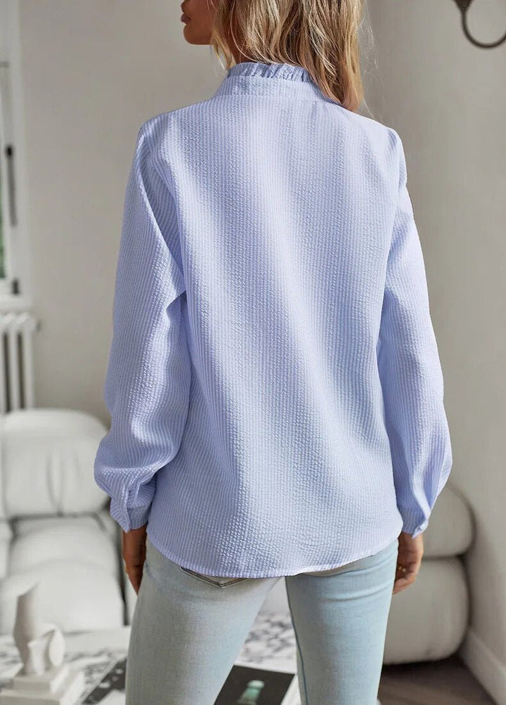 Lisbeth | Long-Sleeved Blouse with Cuff Collar - MORI