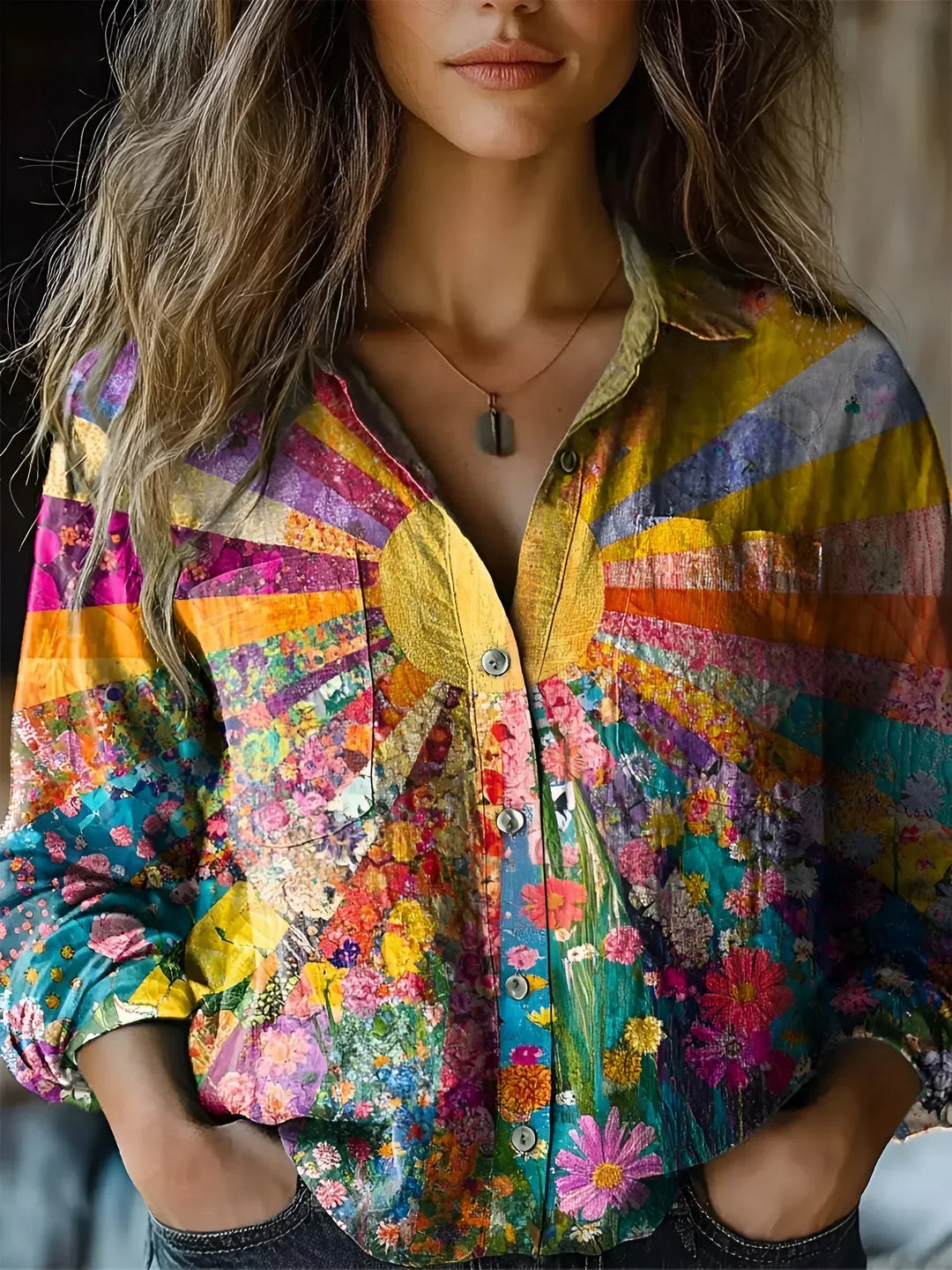 Anna | Boho Sunflower blouse